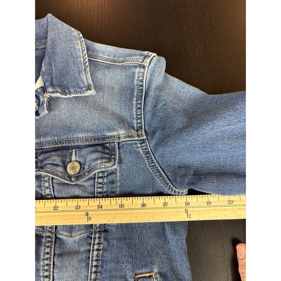 Gap for Good Denim Jacket Blue XL Regular Cropped Trucker Classic Stretch - Picture 5 of 11